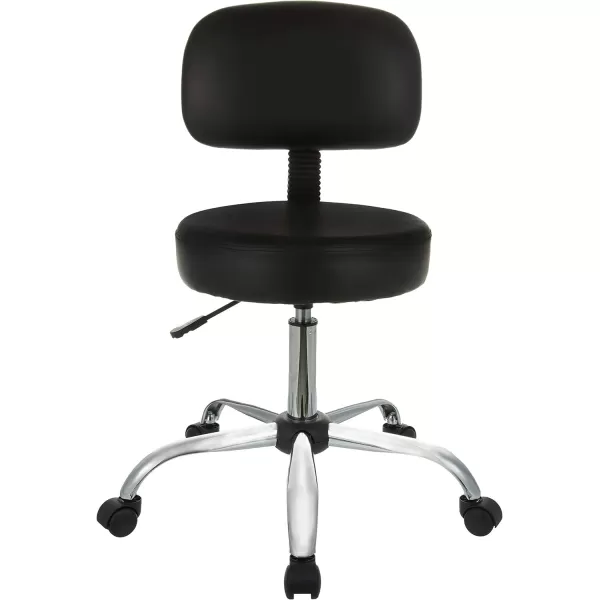 Amazon Basics MultiPurpose Drafting Spa Bar Stool with Back Cushion and Wheels  BlackBlack