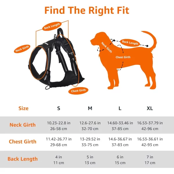Amazon Basics NoPull Adjustable Soft Padded Dog Vest Harness with Reflective Stripes Black MediumSmall