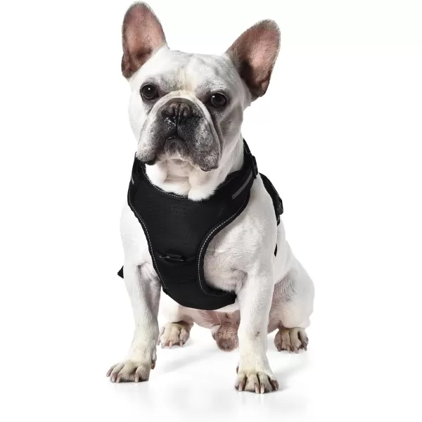 Amazon Basics NoPull Adjustable Soft Padded Dog Vest Harness with Reflective Stripes Black MediumSmall
