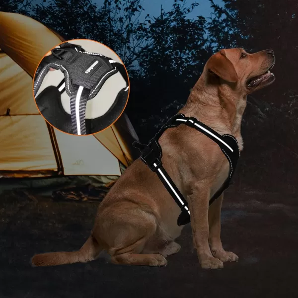 Amazon Basics NoPull Adjustable Soft Padded Dog Vest Harness with Reflective Stripes Black MediumSmall