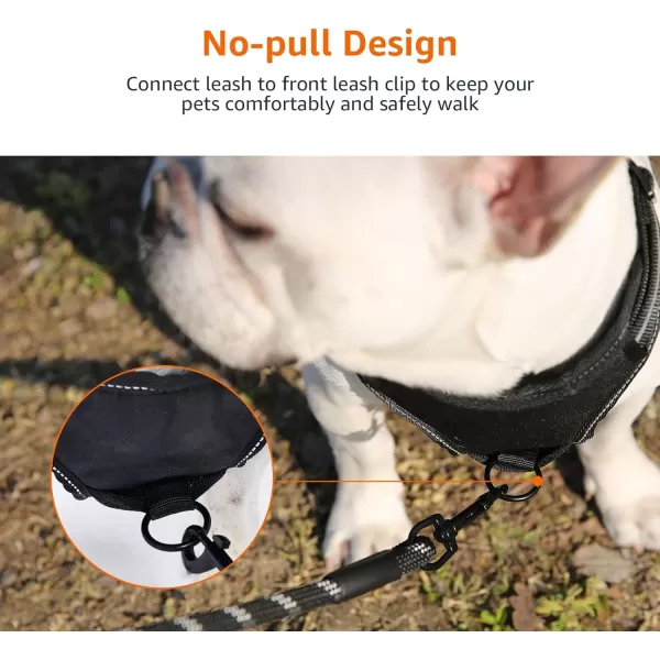 Amazon Basics NoPull Adjustable Soft Padded Dog Vest Harness with Reflective Stripes Black MediumSmall