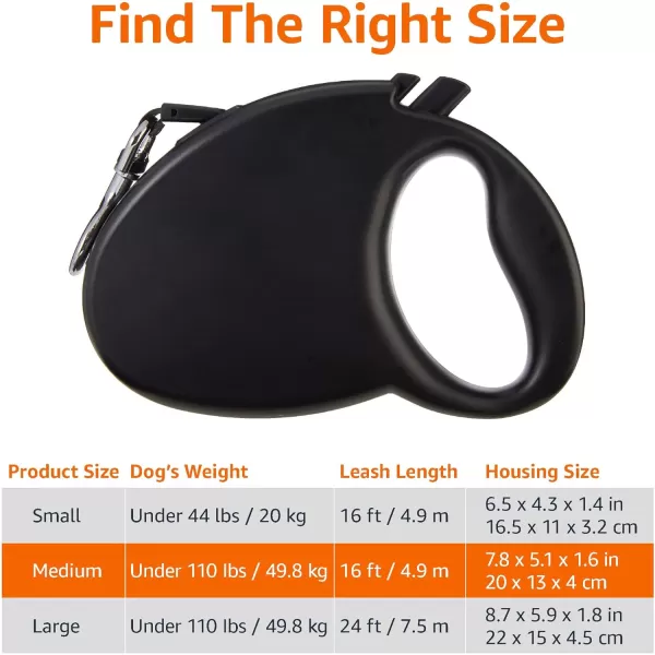Amazon Basics Retractable Dog Leash Small  16ftMedium  16ft