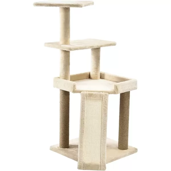 Amazon Basics Top Platform Cat Tree With Scratching Post  18 x 14 x 22 Inches BeigeBeige Medium