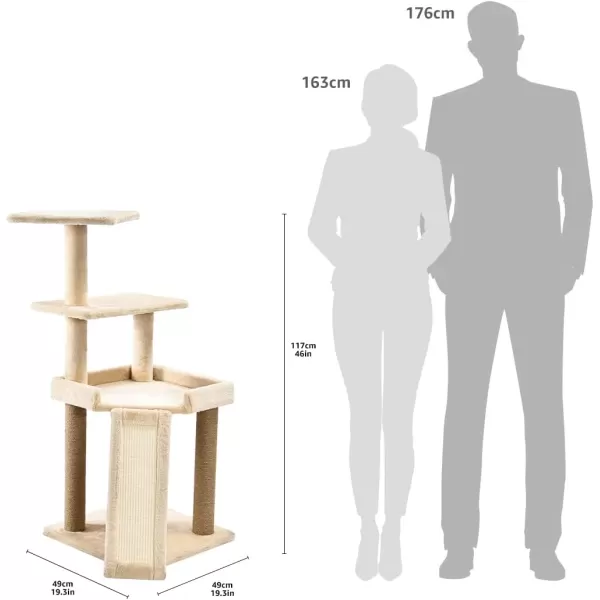 Amazon Basics Top Platform Cat Tree With Scratching Post  18 x 14 x 22 Inches BeigeBeige Medium