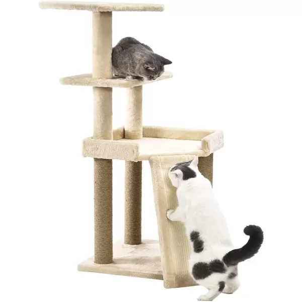 Amazon Basics Top Platform Cat Tree With Scratching Post  18 x 14 x 22 Inches BeigeBeige Medium