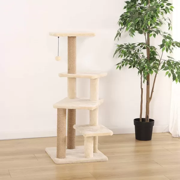 Amazon Basics Top Platform Cat Tree With Scratching Post  18 x 14 x 22 Inches BeigeBeige MultiPlatform