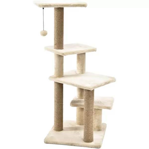 Amazon Basics Top Platform Cat Tree With Scratching Post  18 x 14 x 22 Inches BeigeBeige MultiPlatform