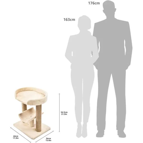 Amazon Basics Top Platform Cat Tree With Scratching Post  18 x 14 x 22 Inches BeigeBeige Platform