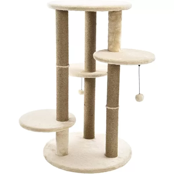 Amazon Basics Top Platform Cat Tree With Scratching Post  18 x 14 x 22 Inches BeigeBeige Small
