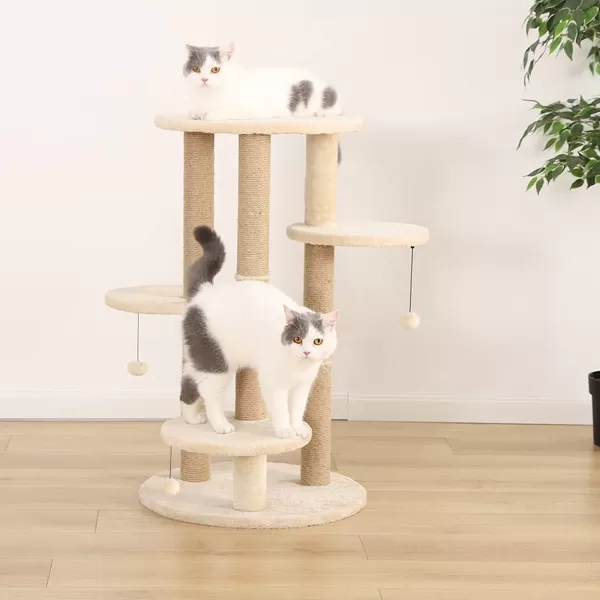 Amazon Basics Top Platform Cat Tree With Scratching Post  18 x 14 x 22 Inches BeigeBeige Small