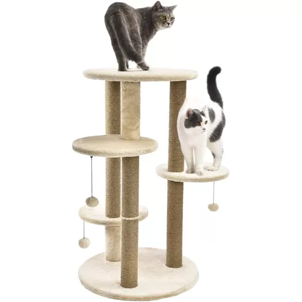 Amazon Basics Top Platform Cat Tree With Scratching Post  18 x 14 x 22 Inches BeigeBeige Small