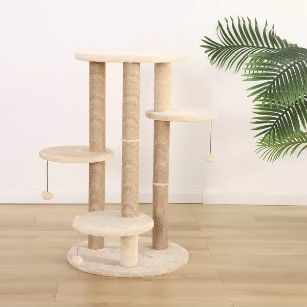 Amazon Basics Top Platform Cat Tree With Scratching Post  18 x 14 x 22 Inches BeigeBeige Small