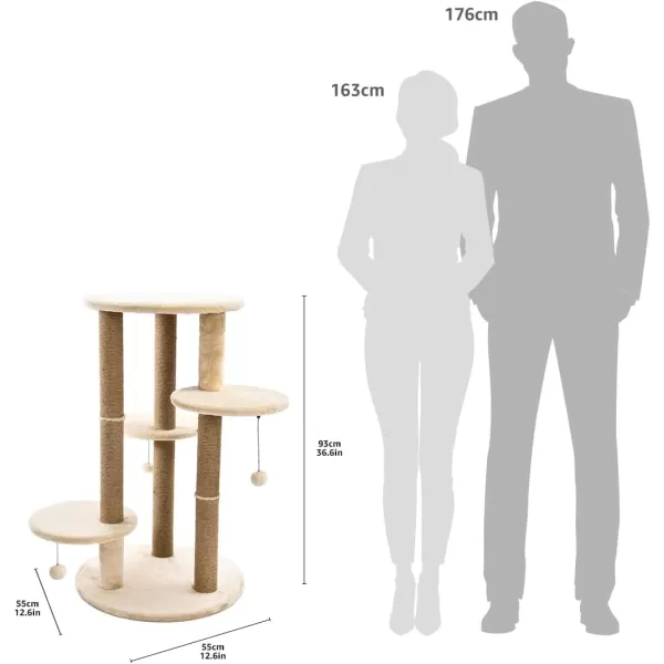 Amazon Basics Top Platform Cat Tree With Scratching Post  18 x 14 x 22 Inches BeigeBeige Small