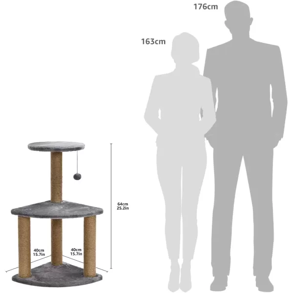 Amazon Basics Top Platform Cat Tree With Scratching Post  18 x 14 x 22 Inches BeigeGray Medium