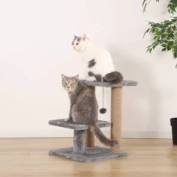 Amazon Basics Top Platform Cat Tree With Scratching Post  18 x 14 x 22 Inches BeigeGray Small