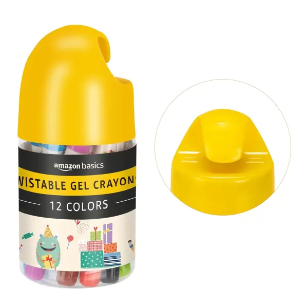 Amazon Basics Twistable Gel Crayons Washable 12 Count Assorted ColorsAssorted Colors