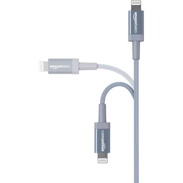 Amazon Basics USBA to Lightning Charger Cable Nylon Braided Cord MFi Certified Charger for Apple iPhone 14 13 12 11 X Xs Pro Pro Max Plus iPad 3 Foot Dark Gray6 Feet 2Pack Dark Gray
