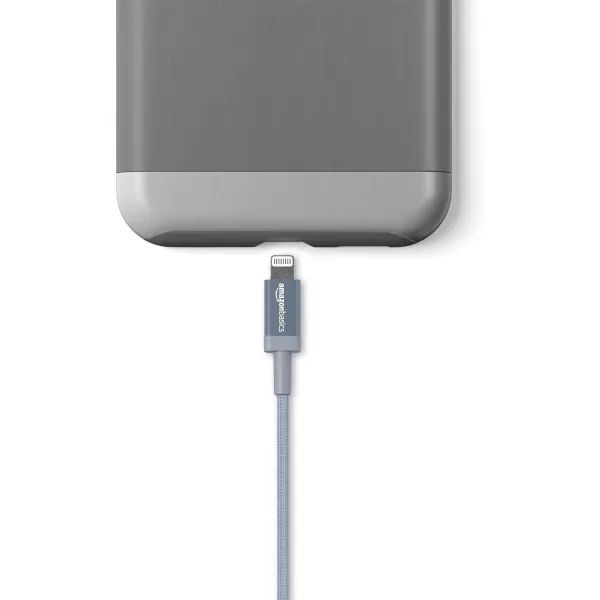 Amazon Basics USBA to Lightning Charger Cable Nylon Braided Cord MFi Certified Charger for Apple iPhone 14 13 12 11 X Xs Pro Pro Max Plus iPad 3 Foot Dark Gray6 Feet 2Pack Dark Gray