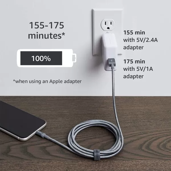 Amazon Basics USBA to Lightning Charger Cable Nylon Braided Cord MFi Certified Charger for Apple iPhone 14 13 12 11 X Xs Pro Pro Max Plus iPad 3 Foot Dark Gray3 Feet 2Pack Dark Gray