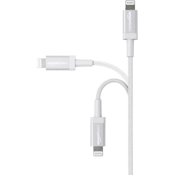 Amazon Basics USBA to Lightning Charger Cable Nylon Braided Cord MFi Certified Charger for Apple iPhone 14 13 12 11 X Xs Pro Pro Max Plus iPad 3 Foot Dark Gray6 Feet 1Pack Silver