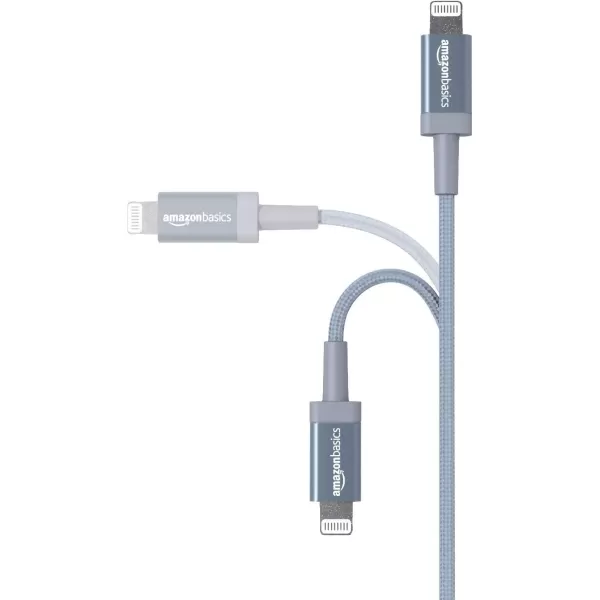 Amazon Basics USBA to Lightning Charger Cable Nylon Braided Cord MFi Certified Charger for Apple iPhone 14 13 12 11 X Xs Pro Pro Max Plus iPad 3 Foot Dark Gray3 Feet 2Pack Dark Gray