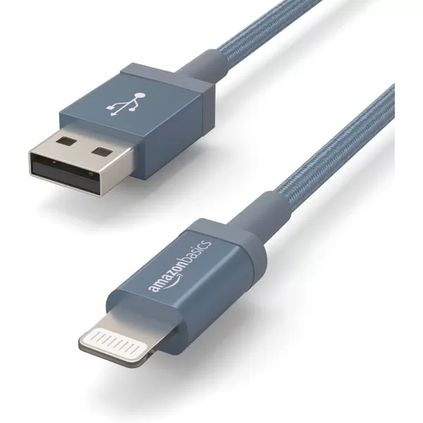 Amazon Basics USBA to Lightning Charger Cable Nylon Braided Cord MFi Certified Charger for Apple iPhone 14 13 12 11 X Xs Pro Pro Max Plus iPad 3 Foot Dark Gray6 Feet 2Pack Dark Gray