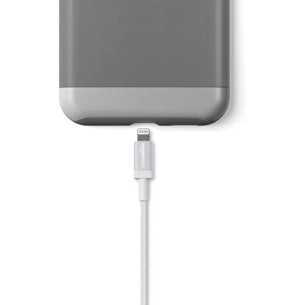 Amazon Basics USBA to Lightning Charger Cable Nylon Braided Cord MFi Certified Charger for Apple iPhone 14 13 12 11 X Xs Pro Pro Max Plus iPad 3 Foot Dark Gray3 Feet 1Pack Silver
