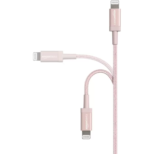 Amazon Basics USBA to Lightning Charger Cable Nylon Braided Cord MFi Certified Charger for Apple iPhone 14 13 12 11 X Xs Pro Pro Max Plus iPad 3 Foot Dark Gray6 Feet 1Pack Rose Gold