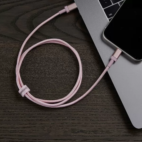 Amazon Basics USBC to Lightning Charger Cable Nylon Braided Cord MFi Certified Charger for Apple iPhone 14 13 12 11 X Xs Pro Pro Max Plus iPad 3 Foot Dark GrayRose Gold