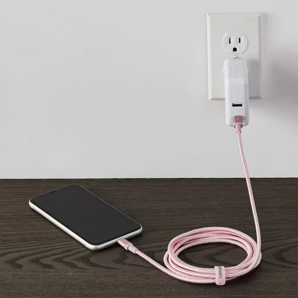 Amazon Basics USBC to Lightning Charger Cable Nylon Braided Cord MFi Certified Charger for Apple iPhone 14 13 12 11 X Xs Pro Pro Max Plus iPad 3 Foot Dark GrayRose Gold