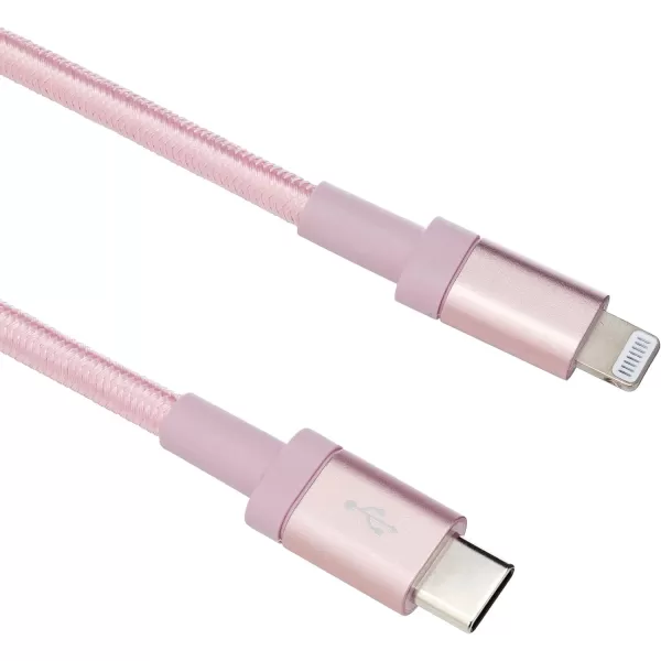 Amazon Basics USBC to Lightning Charger Cable Nylon Braided Cord MFi Certified Charger for Apple iPhone 14 13 12 11 X Xs Pro Pro Max Plus iPad 3 Foot Dark GrayRose Gold