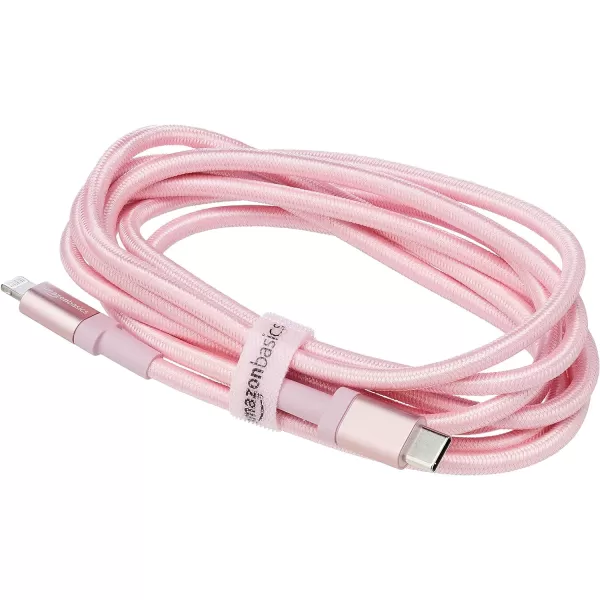 Amazon Basics USBC to Lightning Charger Cable Nylon Braided Cord MFi Certified Charger for Apple iPhone 14 13 12 11 X Xs Pro Pro Max Plus iPad 3 Foot Dark GrayRose Gold
