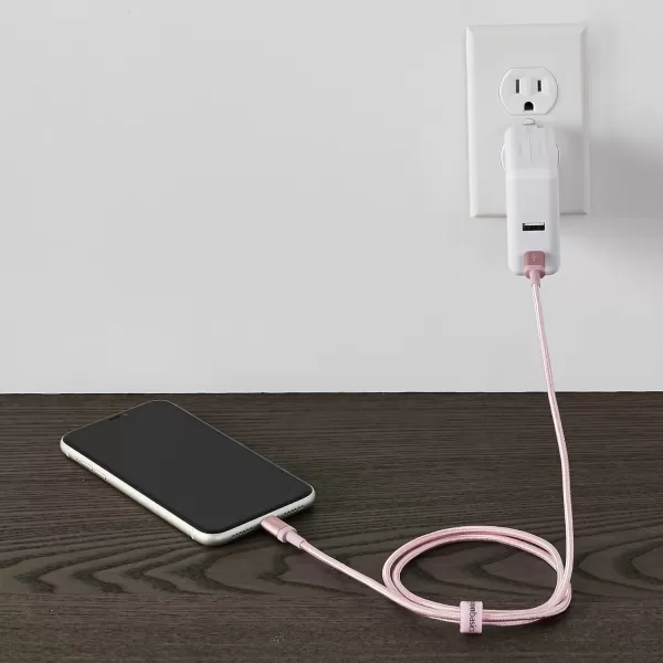 Amazon Basics USBC to Lightning Charger Cable Nylon Braided Cord MFi Certified Charger for Apple iPhone 14 13 12 11 X Xs Pro Pro Max Plus iPad 3 Foot Dark GrayRose Gold