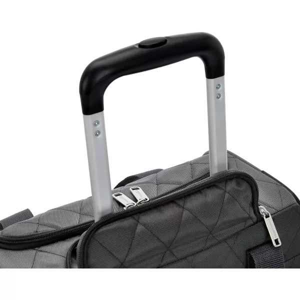 Amazon Basics Underseat CarryOn Rolling Travel Luggage Bag 14 Inches Navy BlueGrey Quilted