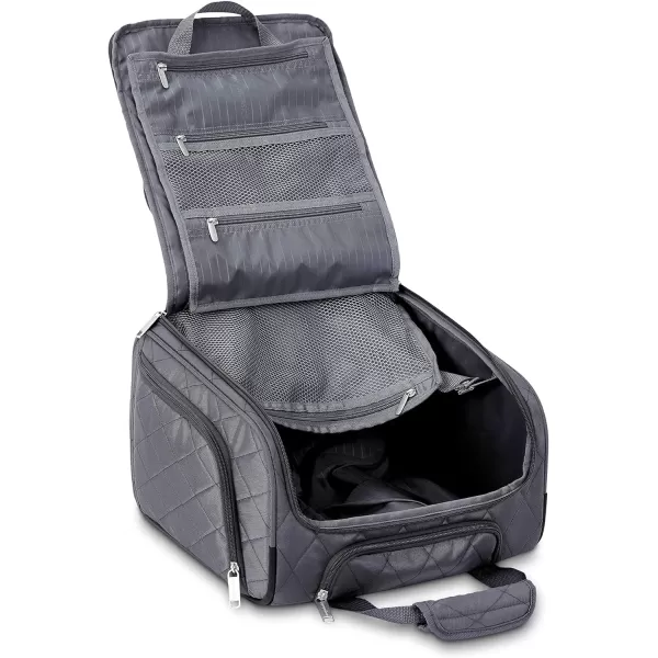 Amazon Basics Underseat CarryOn Rolling Travel Luggage Bag 14 Inches Navy BlueGrey Quilted