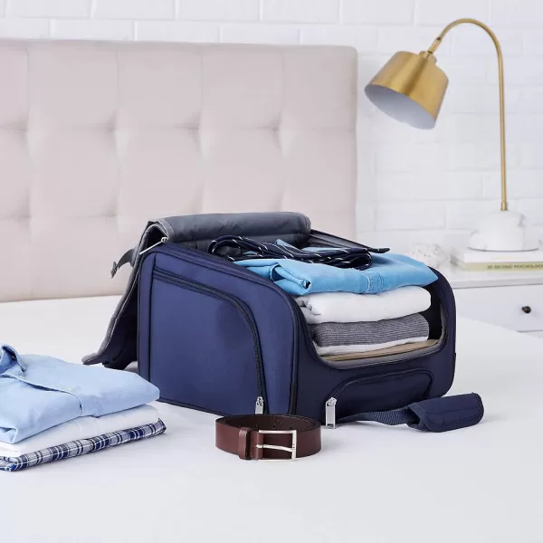 Amazon Basics Underseat CarryOn Rolling Travel Luggage Bag 14 Inches Navy BlueNavy Blue