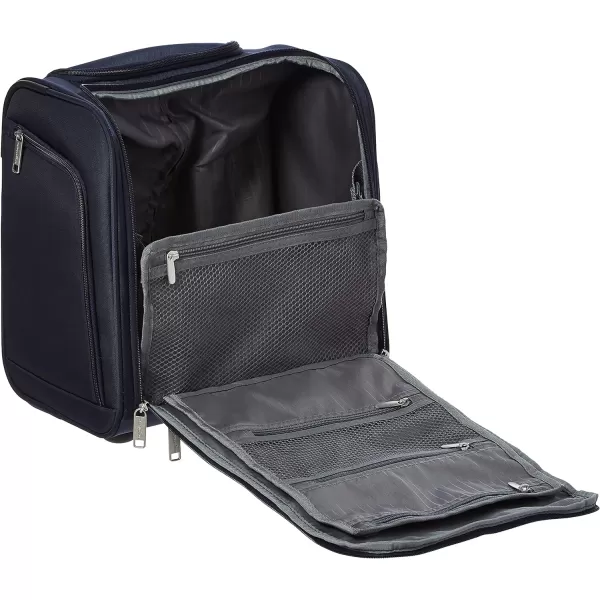Amazon Basics Underseat CarryOn Rolling Travel Luggage Bag 14 Inches Navy BlueNavy Blue Quilted