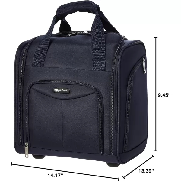 Amazon Basics Underseat CarryOn Rolling Travel Luggage Bag 14 Inches Navy BlueNavy Blue Quilted