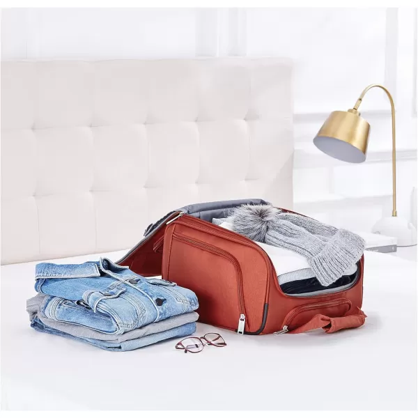 Amazon Basics Underseat CarryOn Rolling Travel Luggage Bag 14 Inches Navy BluePurple