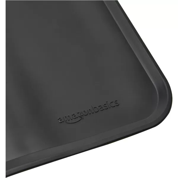 Amazon Basics Waterproof AntiSlip Silicone Pet Food and Water Bowl Mat 24 x 16 Inches Black SolidBlack