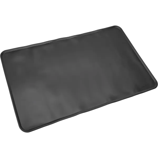 Amazon Basics Waterproof AntiSlip Silicone Pet Food and Water Bowl Mat 24 x 16 Inches Black SolidBlack