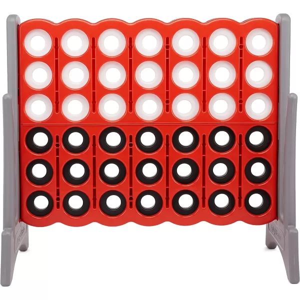 Amazon basics Giant BPAFree 4InARow Premium Plastic Game Set with Carrying Bag Great for Gifting Red amp GreenBlack White Grey Red Giant