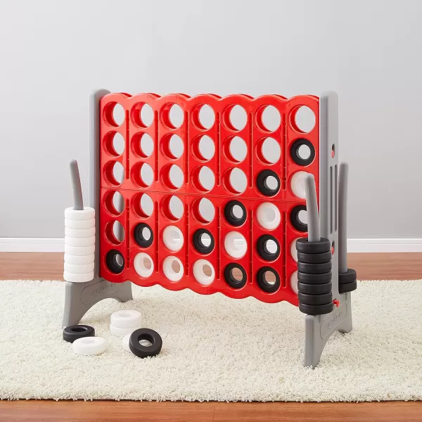 Amazon basics Giant BPAFree 4InARow Premium Plastic Game Set with Carrying Bag Great for Gifting Red amp GreenBlack White Grey Red Giant