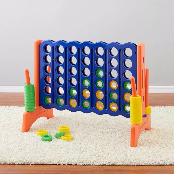 Amazon basics Giant BPAFree 4InARow Premium Plastic Game Set with Carrying Bag Great for Gifting Red amp GreenBlue Yellow Red Green Large