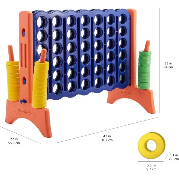 Amazon basics Giant BPAFree 4InARow Premium Plastic Game Set with Carrying Bag Great for Gifting Red amp GreenBlue Yellow Red Green Large