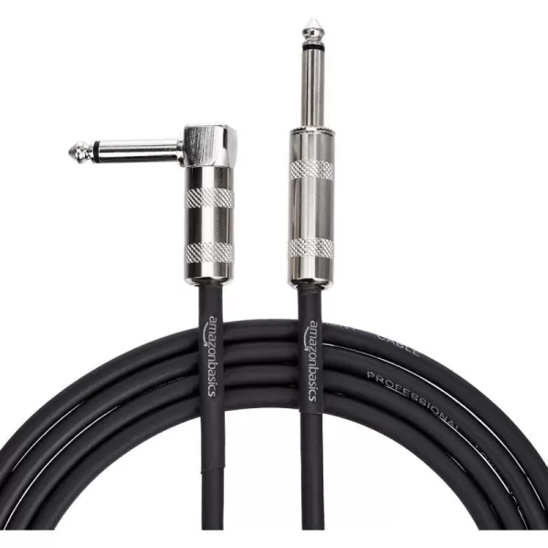 Amazon Basics 14 Inch RightAngle Instrument Auxiliary Cable 20 Foot Black10 Foot