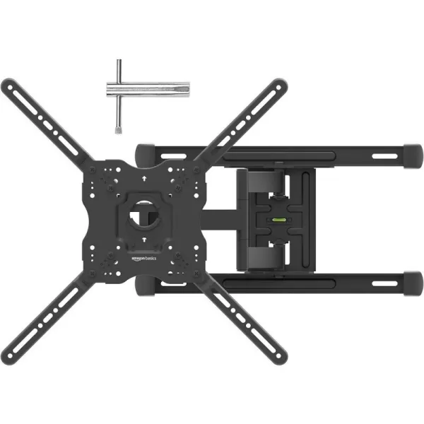 Amazon Basics Full Motion Articulating TV Monitor Wall Mount for 26 to 55 TVs and Flat Panels up to 80 Lbs Black32 to 86 Articulating 19 inch Extension