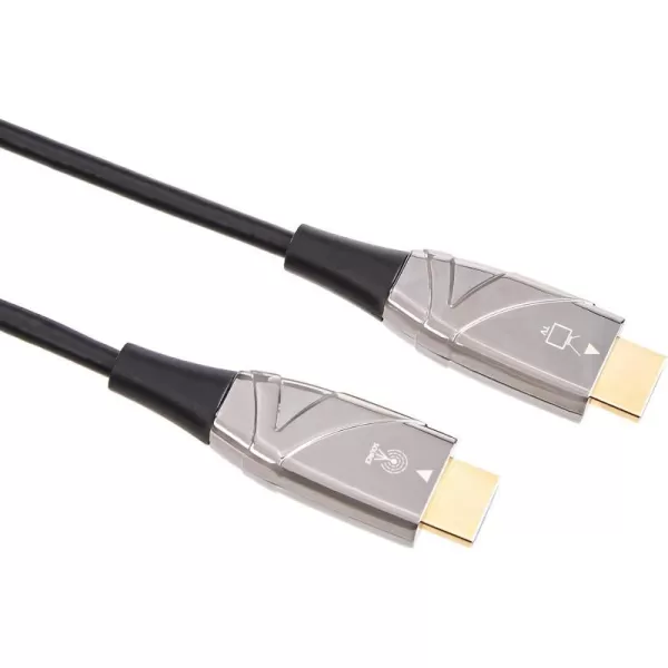 Amazon Basics HDMI Fiber Optic Cable 18Gbps HighSpeed 4K60Hz 2160p 48Bit Color Ethernet Ready 50 Foot Black50 Feet 20 Pack