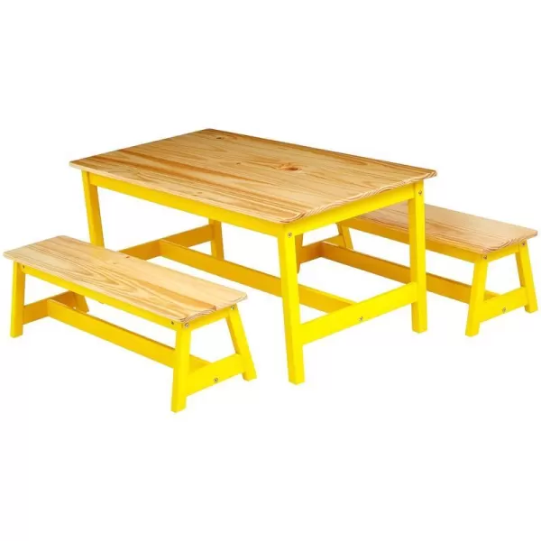 Amazon Basics Indoor Kids Table and Bench Set NaturalNatural