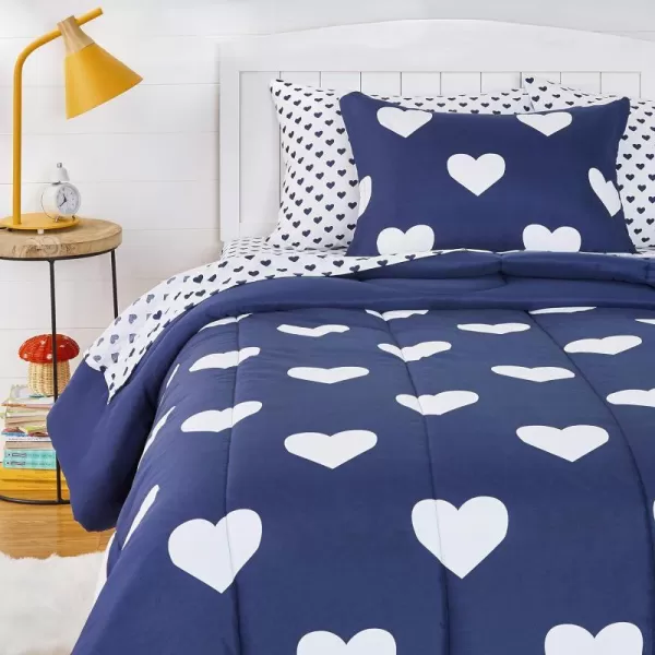 Navy Hearts Twin